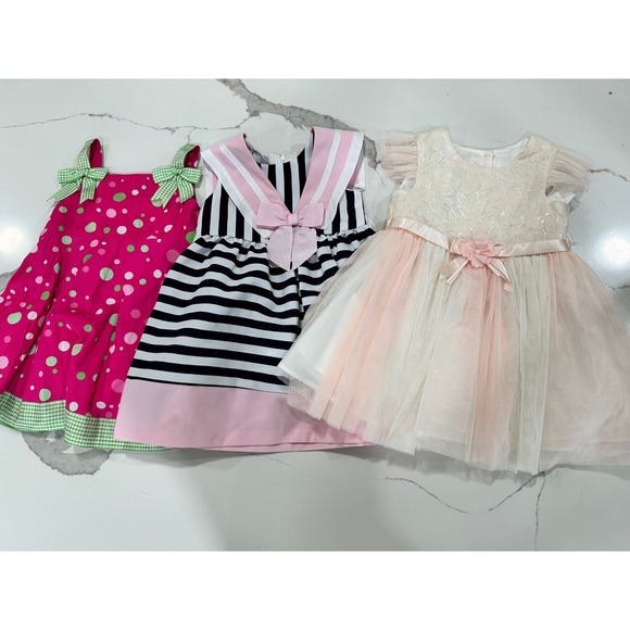 Bonnie Baby Other - Bonnie Baby Girls 18M Dress Bundle Polka Dot Stripe Tulle Party‎ Dresses